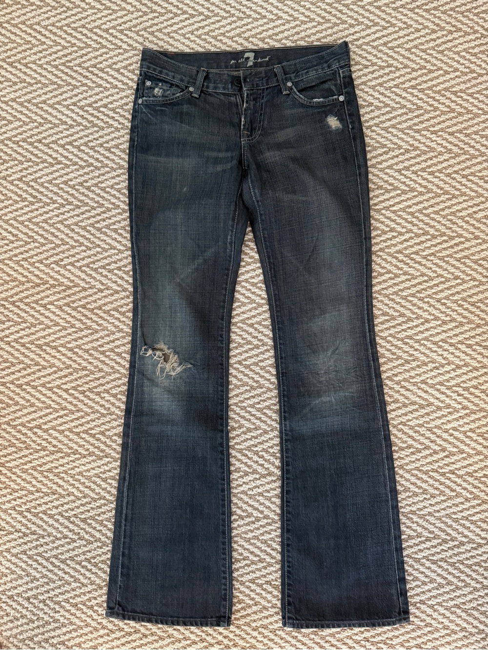 7 For All Mankind Dark Blue Flare Jeans